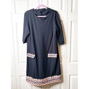 Madderson London Naomi Navy Blue Maternity Sheath Dress Women's Size BR 18